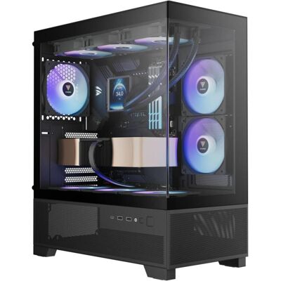 Gamdias Boitier Moyen Tour ATX Aura GC12 RGB avec panneau vitré (Noir) (ATX, mATX, Mini-ITX), PC Gehäuse, Schwarz Gamdias Boitier Moyen Tour ATX Aura GC12 RGB avec panneau vitré (Noir) (ATX, mATX, Mini-ITX), PC Gehäuse, Schwarz