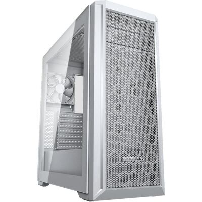 Cougar MX330-G Pro Baltas PC Case Mid Tower / Mesh Front Panel / Fan / TG Left (ATX, mATX, Mini-ITX), PC Gehäuse, Weiss Cougar MX330-G Pro Baltas PC Case Mid Tower / Mesh Front Panel / Fan / TG Left (ATX, mATX, Mini-ITX), PC Gehäuse, Weiss