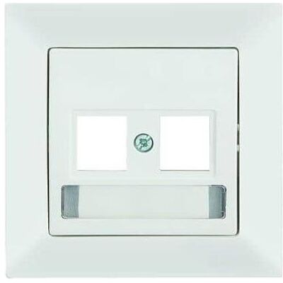 Mutlusan Candela Datenbuchse Telefon 2-fach Rahmen Weiss, Schalter + Taster, Weiss Mutlusan Candela Datenbuchse Telefon 2-fach Rahmen Weiss, Schalter + Taster, Weiss
