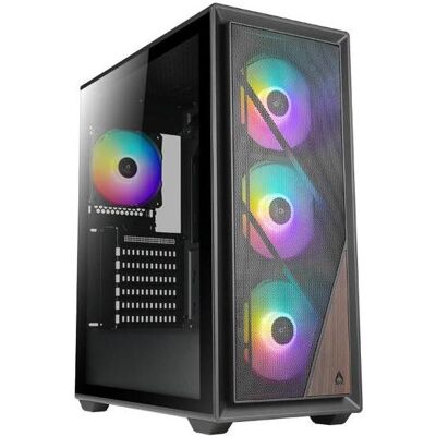 Azza Boitier Moyen Tour ATX Forest RGB avec panneau vitré (Noir) (ATX, ITX, mATX), PC Gehäuse, Schwarz Azza Boitier Moyen Tour ATX Forest RGB avec panneau vitré (Noir) (ATX, ITX, mATX), PC Gehäuse, Schwarz
