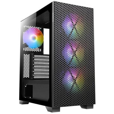 Azza Boitier Moyen Tour ATX Hive M RGB avec panneau vitré (Noir) (ATX, mATX, Mini-ITX), PC Gehäuse, Schwarz Azza Boitier Moyen Tour ATX Hive M RGB avec panneau vitré (Noir) (ATX, mATX, Mini-ITX), PC Gehäuse, Schwarz
