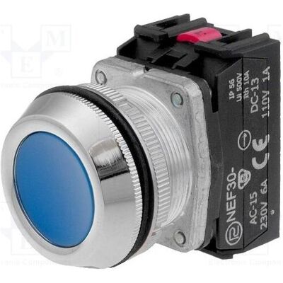 Romet Steuerknopf 30 mm blau 1N 1R Federrückstellung – W0-NEF30-K XY N, Schalter + Taster, Blau Romet Steuerknopf 30 mm blau 1N 1R Federrückstellung – W0-NEF30-K XY N, Schalter + Taster, Blau