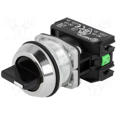 Romet Schalter: Dreh- 30mm Stab.Pos: 3 NC + NO schwarz IP56 NEF30, Schalter + Taster, Schwarz Romet Schalter: Dreh- 30mm Stab.Pos: 3 NC + NO schwarz IP56 NEF30, Schalter + Taster, Schwarz