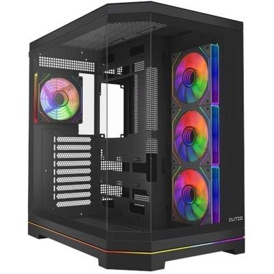 Dutzo C831 Panorama ARGB - Kabinet - Miditower - Sort (ATX, mATX, Mini-ITX), PC Gehäuse, Schwarz Dutzo C831 Panorama ARGB - Kabinet - Miditower - Sort (ATX, mATX, Mini-ITX), PC Gehäuse, Schwarz