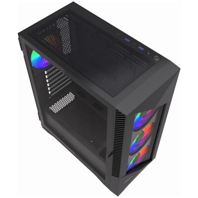 Gembird PC-Gehäuse Midi Tower Fornac 900 ARGB (ATX), PC Gehäuse, Schwarz, Transparent Gembird PC-Gehäuse Midi Tower Fornac 900 ARGB (ATX), PC Gehäuse, Schwarz, Transparent
