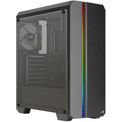 Aerocool Genesis ARGB V1 Midi-Tower, Acryglas (ATX, mATX, Mini-ITX), PC Gehäuse, Schwarz Aerocool Genesis ARGB V1 Midi-Tower, Acryglas (ATX, mATX, Mini-ITX), PC Gehäuse, Schwarz