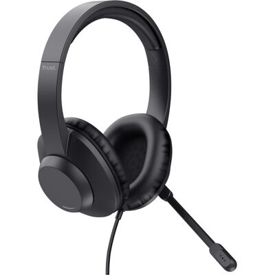 Trust Ayda Max USB Stereo Headset (Kabelgebunden, USB-A), Office Headset, Schwarz Trust Ayda Max USB Stereo Headset (Kabelgebunden, USB-A), Office Headset, Schwarz