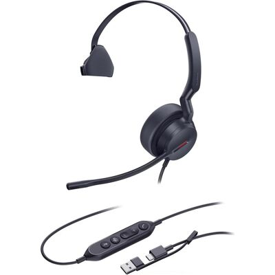 Yealink UH44 Mono Teams USB-C/A (Kabelgebunden, USB-A, Microsoft Teams), Office Headset, Schwarz Yealink UH44 Mono Teams USB-C/A (Kabelgebunden, USB-A, Microsoft Teams), Office Headset, Schwarz