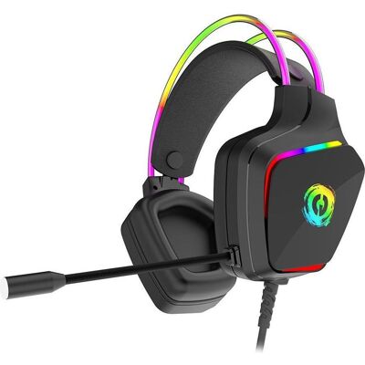 Canyon GH-9A, Darkless gaming headset, USB / 2x 3.5mm jack, 2m cable, multicolor RGB backlight, black (Kabelgebunden), Gaming Headset, Schwarz Canyon GH-9A, Darkless gaming headset, USB / 2x 3.5mm jack, 2m cable, multicolor RGB backlight, black (Kabelgebunden), Gaming Headset, Schwarz