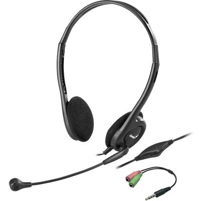 Genius HS-200C Kopfhörer mit Mikrofon+Adapter auf Single-Klinke, wire, schwarz, USB (Kabelgebunden, USB-A), Office Headset, Schwarz Genius HS-200C Kopfhörer mit Mikrofon+Adapter auf Single-Klinke, wire, schwarz, USB (Kabelgebunden, USB-A), Office Headset, Schwarz