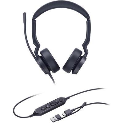 Yealink UH44 Dual Teams USB-C/A (Kabelgebunden, USB-A, Microsoft Teams), Office Headset, Schwarz Yealink UH44 Dual Teams USB-C/A (Kabelgebunden, USB-A, Microsoft Teams), Office Headset, Schwarz