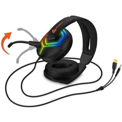 Connect IT Herní sluchátka Biohazard, s mikrofónem, 1xJack+USB, RGB Rainbow, černá (Kabelgebunden), Gaming Headset, Schwarz Connect IT Herní sluchátka Biohazard, s mikrofónem, 1xJack+USB, RGB Rainbow, černá (Kabelgebunden), Gaming Headset, Schwarz
