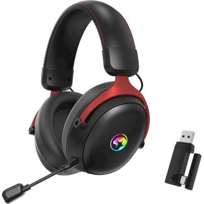 Marvo TACTIC X PRO kabellos, schwarz (Kabelgebunden, Kabellos), Gaming Headset, Rot, Schwarz Marvo TACTIC X PRO kabellos, schwarz (Kabelgebunden, Kabellos), Gaming Headset, Rot, Schwarz