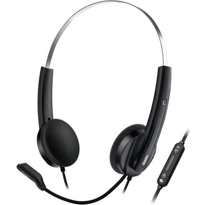 Genius HS-220U AI / Kopfhörer mit Mikrofon / USB-C (Kabelgebunden, USB-C), Office Headset, Schwarz Genius HS-220U AI / Kopfhörer mit Mikrofon / USB-C (Kabelgebunden, USB-C), Office Headset, Schwarz