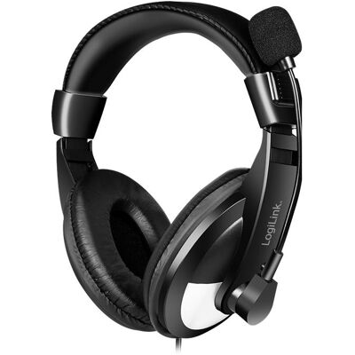 LogiLink HS0019A (Kabelgebunden, USB-A), Office Headset, Schwarz LogiLink HS0019A (Kabelgebunden, USB-A), Office Headset, Schwarz