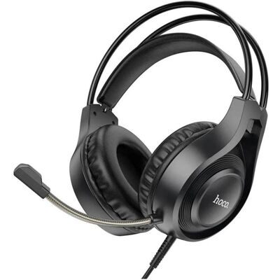 Hoco - Wired Headphones Tiger (W106) - for Gaming, Jack 3.5mm, with Microphone - Black (Kabelgebunden), Gaming Headset, Schwarz Hoco - Wired Headphones Tiger (W106) - for Gaming, Jack 3.5mm, with Microphone - Black (Kabelgebunden), Gaming Headset, Schwarz
