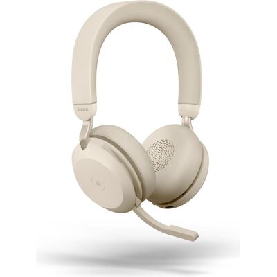 Jabra Evolve2 75 MS Duo (USB-A Bluetooth Adapter) (Kabellos, USB-A, Microsoft Teams), Office Headset, Beige Jabra Evolve2 75 MS Duo (USB-A Bluetooth Adapter) (Kabellos, USB-A, Microsoft Teams), Office Headset, Beige