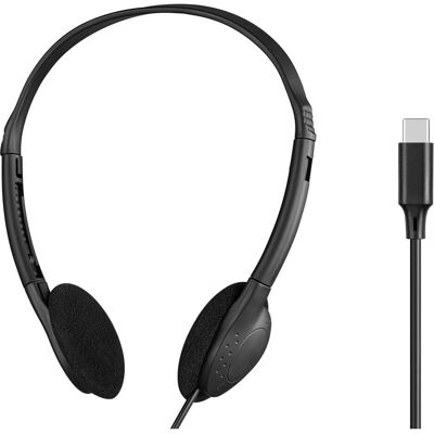 Sandberg USB-C Headphone Bulk (Kabelgebunden, USB-C), Office Headset, Schwarz Sandberg USB-C Headphone Bulk (Kabelgebunden, USB-C), Office Headset, Schwarz