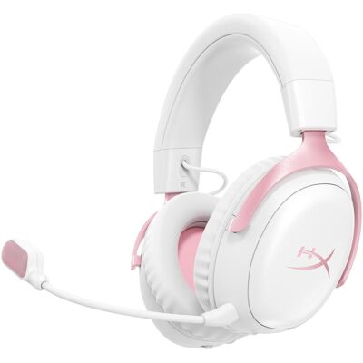 HyperX Cloud III S Gaming-Headset (Kabellos), Gaming Headset, Weiss, Rosa HyperX Cloud III S Gaming-Headset (Kabellos), Gaming Headset, Weiss, Rosa