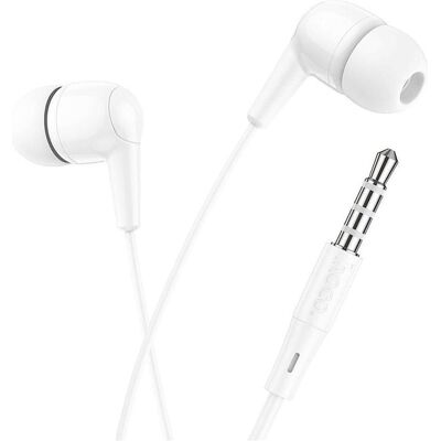 Hoco Wired headphones wire earphones Jack 3,5 mm with microphone M97 white (Kabelgebunden), Kopfhörer, Weiss Hoco Wired headphones wire earphones Jack 3,5 mm with microphone M97 white (Kabelgebunden), Kopfhörer, Weiss