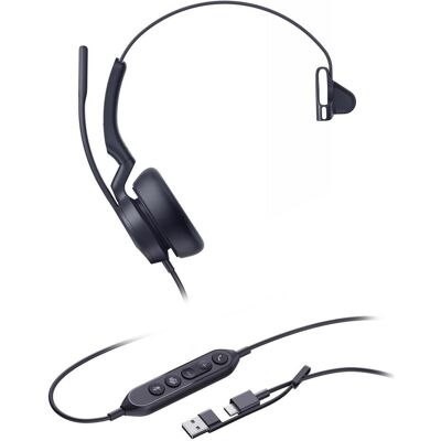 Yealink UH46 Mono Teams USB-C/A (Kabelgebunden, USB-C, Microsoft Teams), Office Headset, Schwarz Yealink UH46 Mono Teams USB-C/A (Kabelgebunden, USB-C, Microsoft Teams), Office Headset, Schwarz