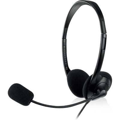 Ewent Eminent EW3563 (Kabelgebunden, Skype), Office Headset, Schwarz Ewent Eminent EW3563 (Kabelgebunden, Skype), Office Headset, Schwarz