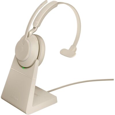 Jabra Evolve2 65 UC (Kabellos, USB-C, Skype), Office Headset, Beige Jabra Evolve2 65 UC (Kabellos, USB-C, Skype), Office Headset, Beige