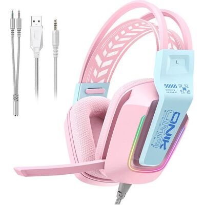Onikuma X13 Pink 3.5MM GAMING HEADSET (Kabelgebunden), Gaming Headset, Pink Onikuma X13 Pink 3.5MM GAMING HEADSET (Kabelgebunden), Gaming Headset, Pink
