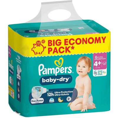 Pampers Baby Dry Gr.4+ Maxi Plus 10-15kg Big Windeln Eco Pack 66 Stück (Gr. 4+, 66 Stk.) Pampers Baby Dry Gr.4+ Maxi Plus 10-15kg Big Windeln Eco Pack 66 Stück (Gr. 4+, 66 Stk.)