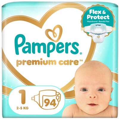 Pampers Premium Care Jumbo S1, 94 Stück (94 Stk.) Pampers Premium Care Jumbo S1, 94 Stück (94 Stk.)