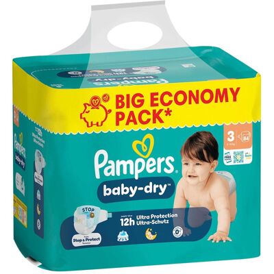 Pampers Baby Dry Gr.3 Midi 6-10kg Big Windeln Eco Pack 84 Stück (Gr. 3, 84 Stk.) Pampers Baby Dry Gr.3 Midi 6-10kg Big Windeln Eco Pack 84 Stück (Gr. 3, 84 Stk.)