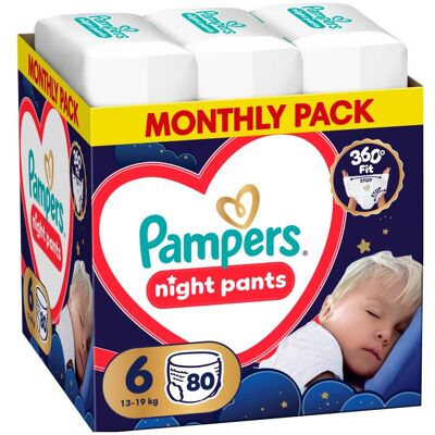 Pampers Pants Night Size 6 80 Pieces Comfortable And Absorbent Nighttime Diapers For Your Baby (Gr. 6, Monatsbox, 80 Stk.) Pampers Pants Night Size 6 80 Pieces Comfortable And Absorbent Nighttime Diapers For Your Baby (Gr. 6, Monatsbox, 80 Stk.)
