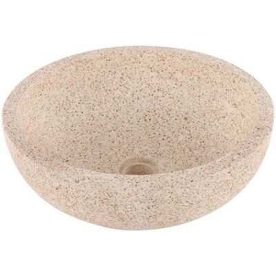 Differnz, Babybadewanne, Terrazzo waskom - 40x40x15cm - rond - terrazzo - mat bruin/beige Differnz, Babybadewanne, Terrazzo waskom - 40x40x15cm - rond - terrazzo - mat bruin/beige