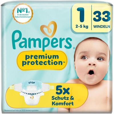 Pampers Premium Protection (Gr. 1, Tragepack, 33 Stk.) Pampers Premium Protection (Gr. 1, Tragepack, 33 Stk.)