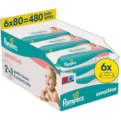 Pampers Sensitive (6 x 80 Stk.) Pampers Sensitive (6 x 80 Stk.)