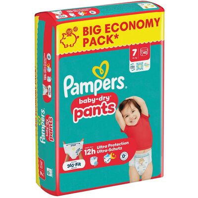 Pampers Baby Dry Pants Gr.7 Extra Large 15+kg Big Windeln Eco Pack 42 Stück (Gr. 7, 42 Stk.) Pampers Baby Dry Pants Gr.7 Extra Large 15+kg Big Windeln Eco Pack 42 Stück (Gr. 7, 42 Stk.)