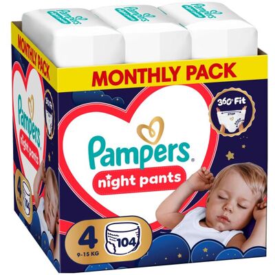 Pampers Pants Night Size 4 104 Pieces (Monatsbox, 104 Stk.) Pampers Pants Night Size 4 104 Pieces (Monatsbox, 104 Stk.)
