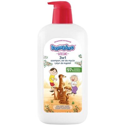 Bambino, Babykörperpflege, Kids 3-in-1 Shampoo, Shower Gel and Bath Liquid 1000ml Bambino, Babykörperpflege, Kids 3-in-1 Shampoo, Shower Gel and Bath Liquid 1000ml