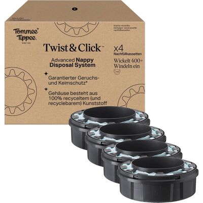 Tommee Tippee Twist and Click Windelbehälter Nachfüllset - Packung zu 4 Tommee Tippee Twist and Click Windelbehälter Nachfüllset - Packung zu 4