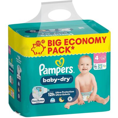 Pampers Baby Dry Gr.4 Maxi 9-14kg Big Windeln Eco Pack 72 Stück (72 Stk.) Pampers Baby Dry Gr.4 Maxi 9-14kg Big Windeln Eco Pack 72 Stück (72 Stk.)