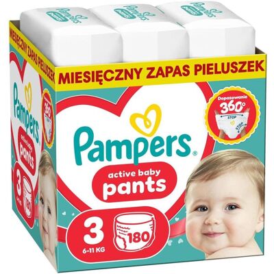 Pampers Pants Size 3 180 Pieces Comfortable And Convenient Diapers For Your Baby (Gr. 3, 180 Stk.) Pampers Pants Size 3 180 Pieces Comfortable And Convenient Diapers For Your Baby (Gr. 3, 180 Stk.)