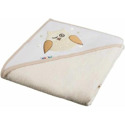 Akuku, Babybadetuch, Babyhandtuch mit Kapuze, 100x100 cm, braun (100 x 100 cm) Akuku, Babybadetuch, Babyhandtuch mit Kapuze, 100x100 cm, braun (100 x 100 cm)