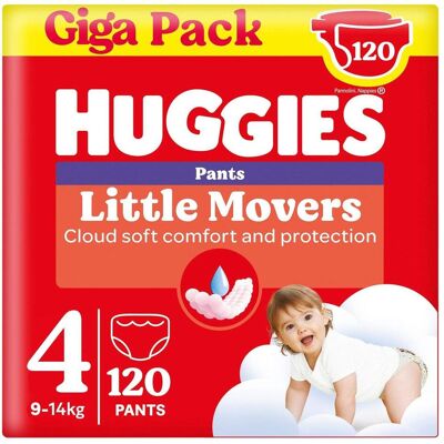 Huggies Little Movers Pants maat 4 30st x 4 120st (Gr. 4, Monatsbox, 120 Stk.) Huggies Little Movers Pants maat 4 30st x 4 120st (Gr. 4, Monatsbox, 120 Stk.)