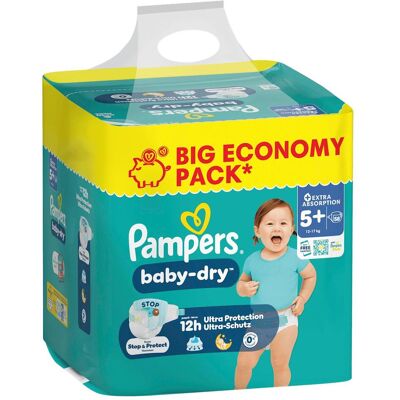 Pampers Baby Dry Gr.5+ Junior Plus 12-17kg Big Windeln Eco Pack 58 Stück (Gr. 5+, 58 Stk.) Pampers Baby Dry Gr.5+ Junior Plus 12-17kg Big Windeln Eco Pack 58 Stück (Gr. 5+, 58 Stk.)