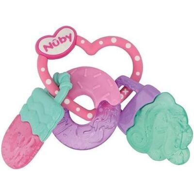 Nuby, Beissring, - Icy Bite Sweets Teether Pink/Turqoise/Purple + 3 M (708060) (3 Monate) Nuby, Beissring, - Icy Bite Sweets Teether Pink/Turqoise/Purple + 3 M (708060) (3 Monate)