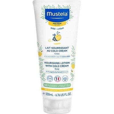 Mustela, Babykörperpflege, Pflegende Milch mit Cold Cream und Bienenwachs Mustela, Babykörperpflege, Pflegende Milch mit Cold Cream und Bienenwachs
