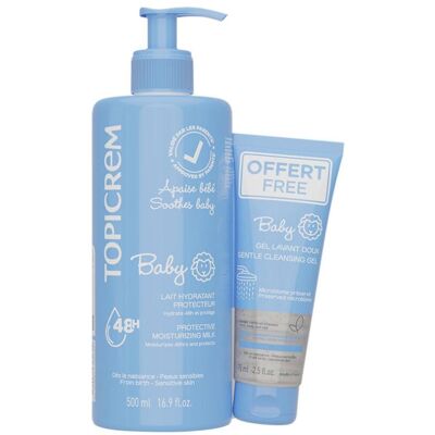 Topicrem, Babykörperpflege, BABY LECHE HIDRATANTE 500 ML + GEL LIMPIADOR 75 ML 2 u Topicrem, Babykörperpflege, BABY LECHE HIDRATANTE 500 ML + GEL LIMPIADOR 75 ML 2 u