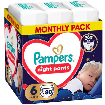 Pampers Pants Night Size 6 80 Pieces Comfortable And Absorbent Nighttime Diapers For Your Baby (Gr. 6, Monatsbox, 80 Stk.) Pampers Pants Night Size 6 80 Pieces Comfortable And Absorbent Nighttime Diapers For Your Baby (Gr. 6, Monatsbox, 80 Stk.)