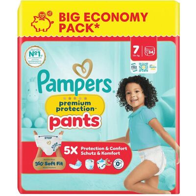 Pampers Premium Protection Pants Gr.7 Extra Large 15+kg Big Windeln Eco Pack 34 Stück (Gr. 7, 34 Stk.) Pampers Premium Protection Pants Gr.7 Extra Large 15+kg Big Windeln Eco Pack 34 Stück (Gr. 7, 34 Stk.)