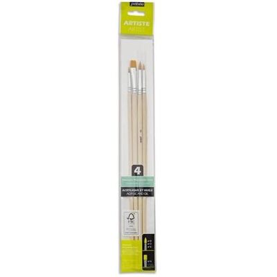 Pebeo, Pinsel, 4 Flache + runde goldfarbene Poly-ML-Pinsel Pebeo, Pinsel, 4 Flache + runde goldfarbene Poly-ML-Pinsel